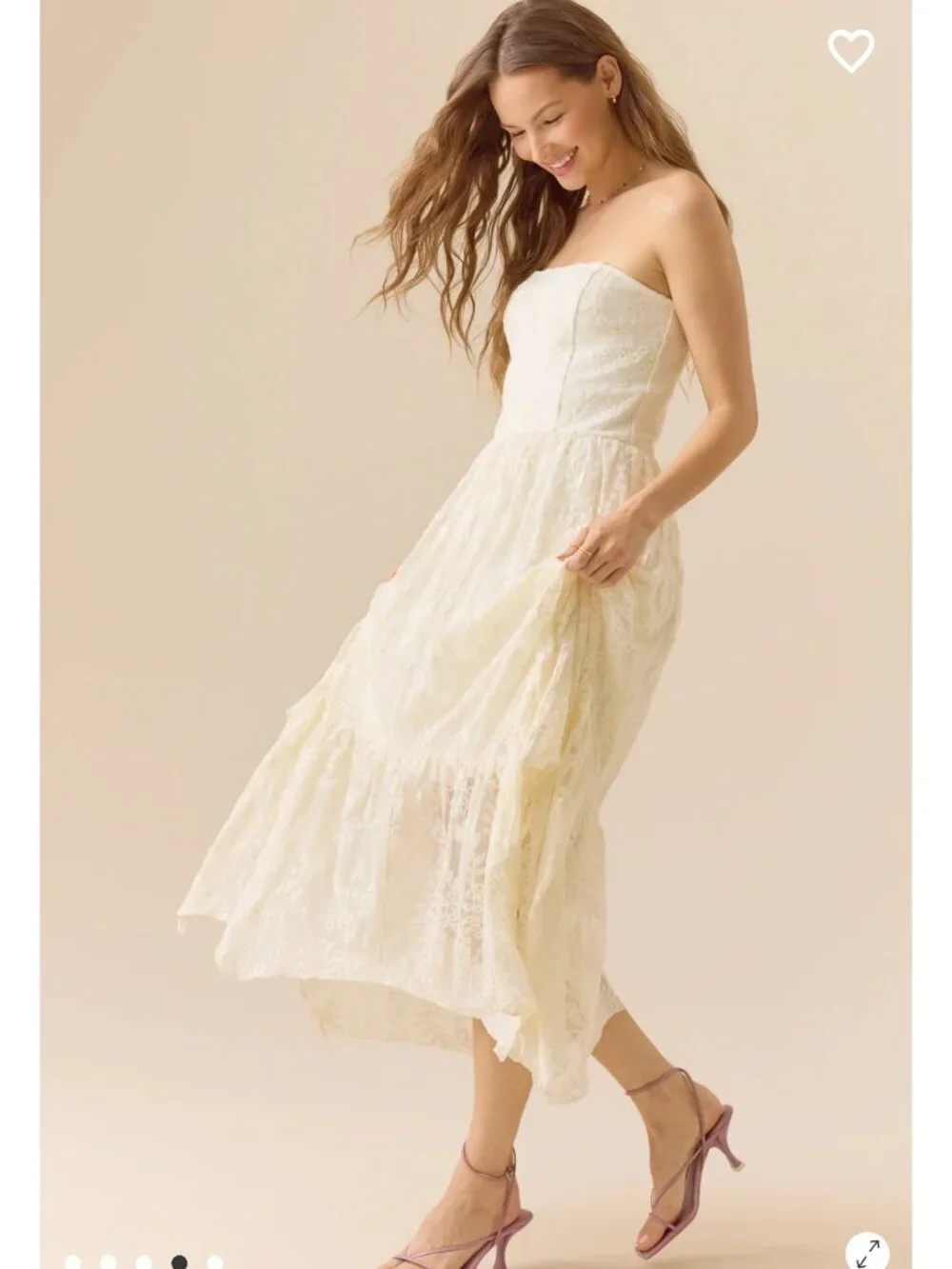 Jess Strapless Midi Dress Altar'd State Cream Dress NWT - Picture 4 of 5